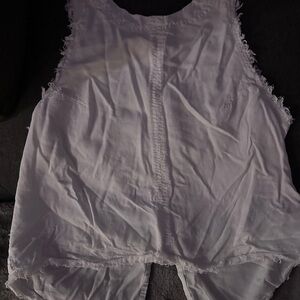 Altar'd State White Frayed Top